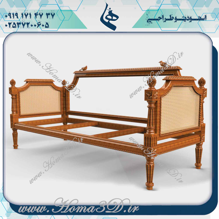 آبجکت کاناپه حصیری منبتی,cnc.چوب