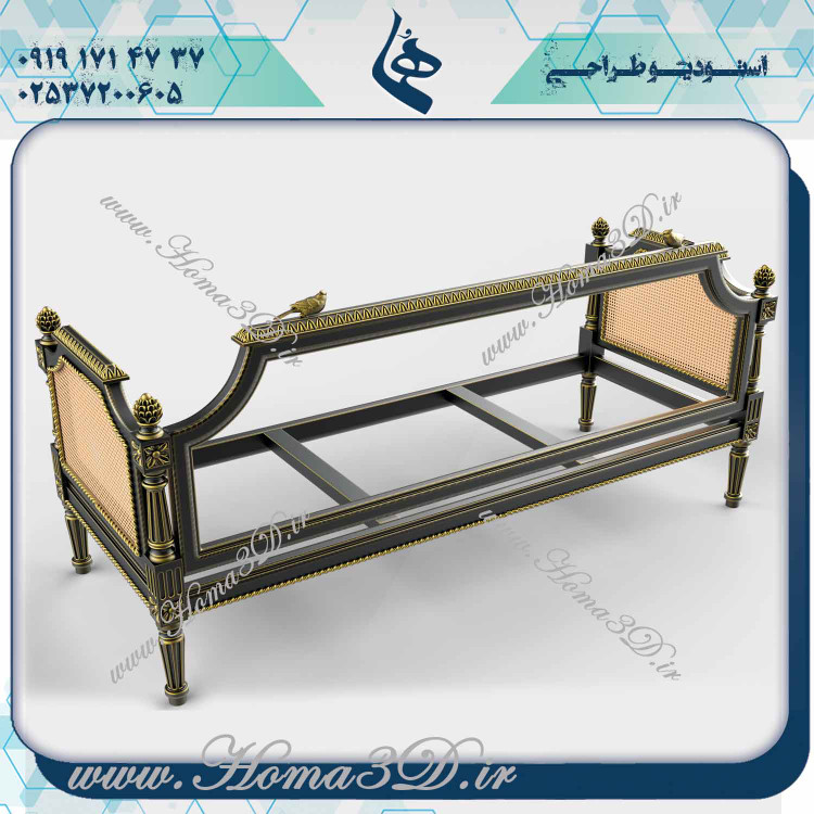 آبجکت کاناپه حصیری منبتی,cnc.چوب