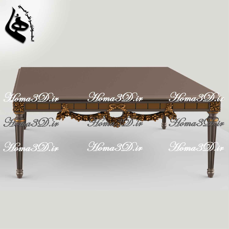 میز جلو مبلی جدید چوبی با طراحی سهبعدی مخصوص تولید با CNC