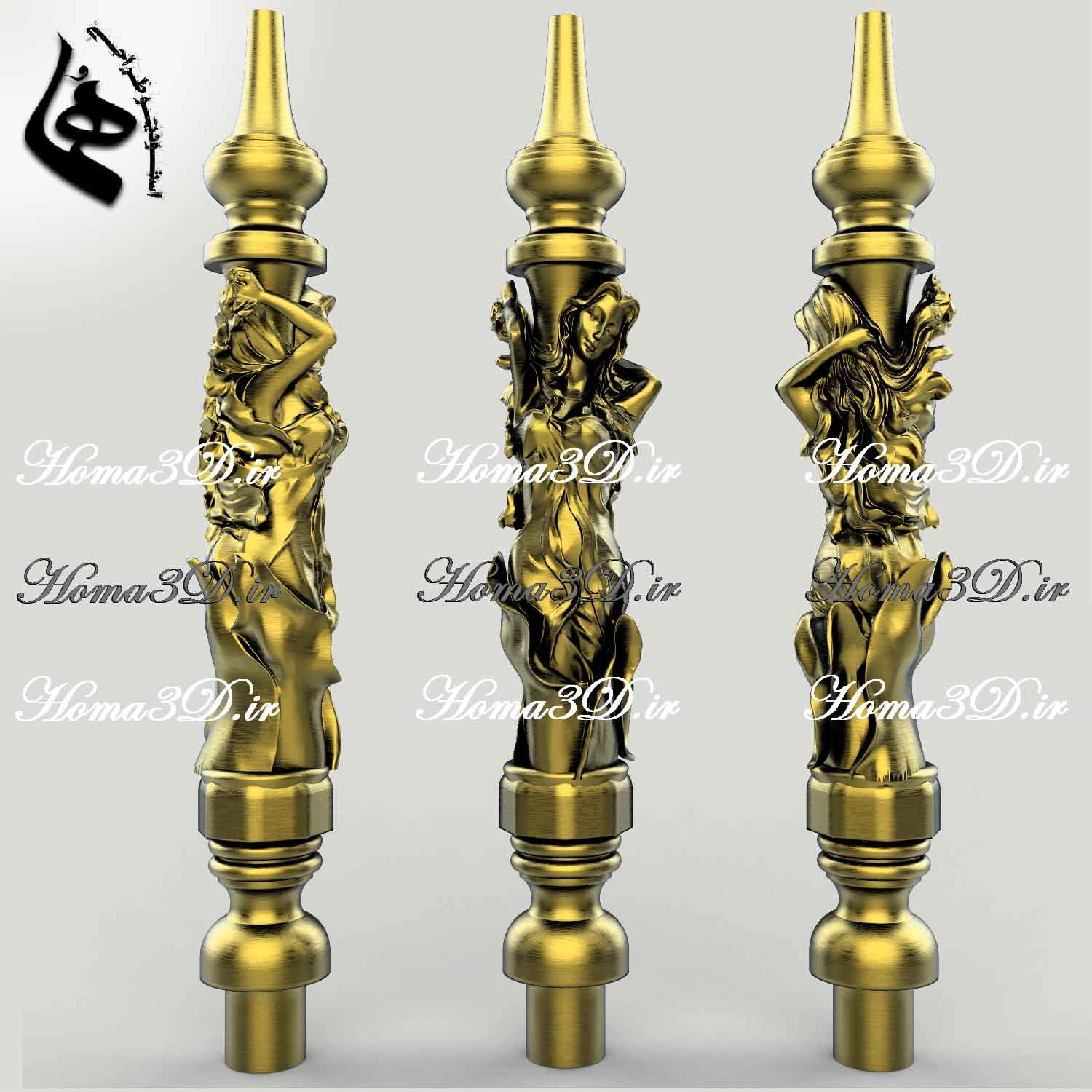 تنه قلیان چوبی با طراحی رخ و مجسمه , تنه قلیان چوبی طرح چهره,تنه قلیون مجسمهای cnc