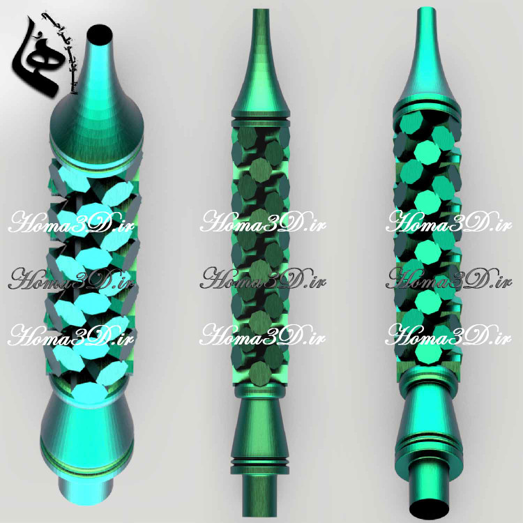 طراحی سهبعدی قلیون پارامتریک با استوانههای مهندسی,طراحی سهبعدی قلیون پارامتریک