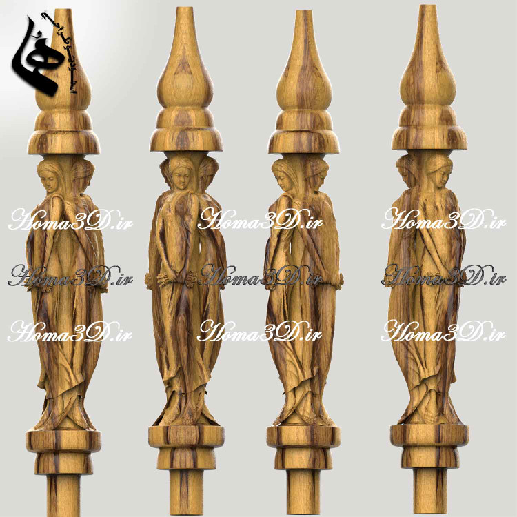 قلیون مجسمه زن همراه با شاخه گل – طراحی خاص و آماده تولید با CNC