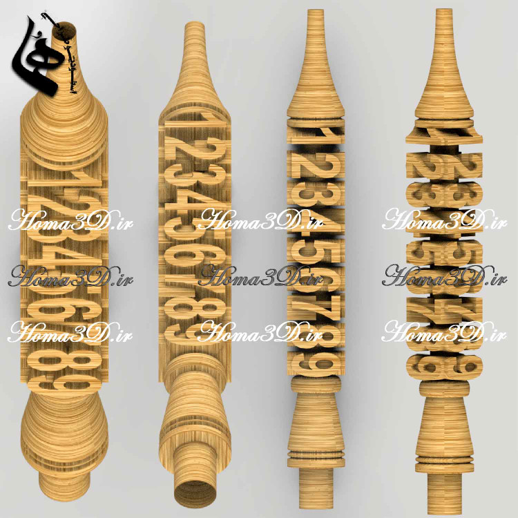 مدل سهبعدی قلیون با طراحی عددی و مکعبی – طرح مهندسیشده برای CNC