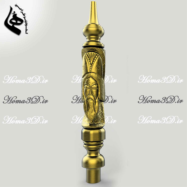 خرید تنه قلیان چوبی طراحی سهبعدی با CNC