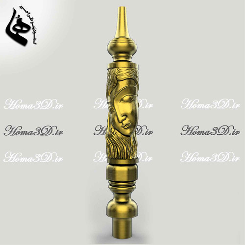 قلیون با طرح رخ زن – طراحی هنری و لاکچری برای تولید با CNC,قلیون چهره زن خاص