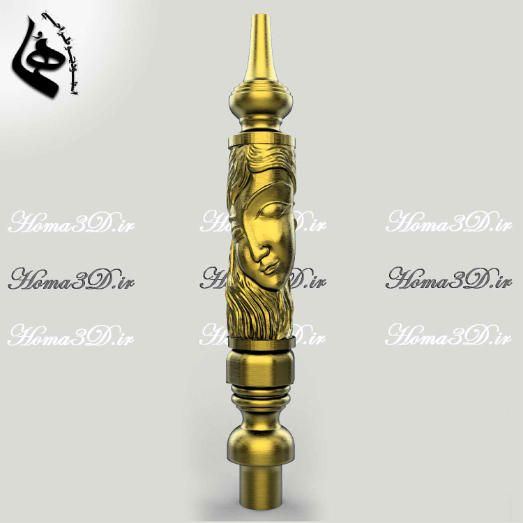 قلیون با طرح رخ زن – طراحی هنری و لاکچری برای تولید با CNC,قلیون چهره زن خاص