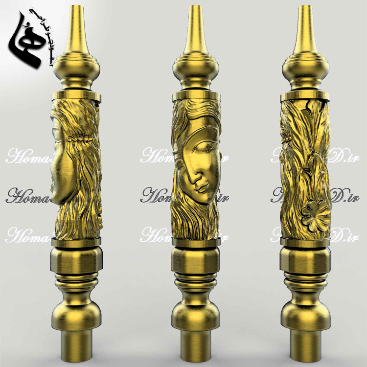 قلیون با طرح رخ زن – طراحی هنری و لاکچری برای تولید با CNC,قلیون چهره زن خاص