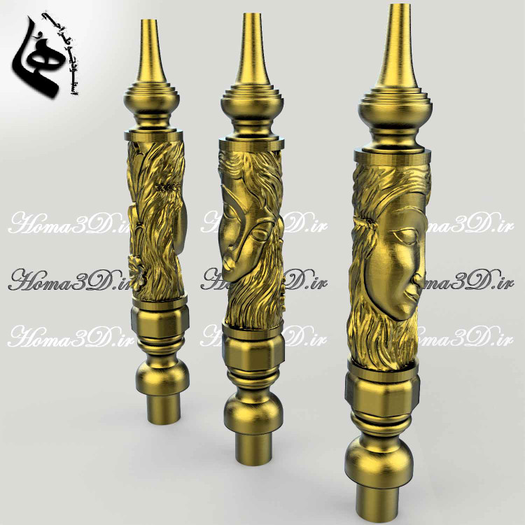 قلیون با طرح رخ زن – طراحی هنری و لاکچری برای تولید با CNC,قلیون چهره زن خاص