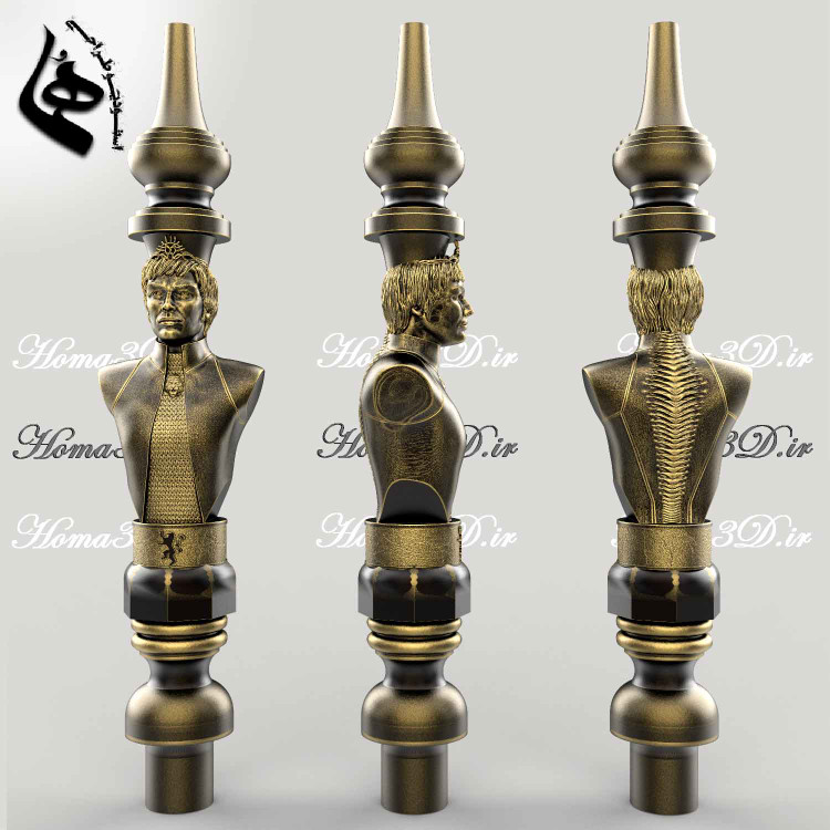 خرید مدل سهبعدی قلیون با طراحی نیمتنه شخصیتهای معروف,طراحی3بعدی قلیون