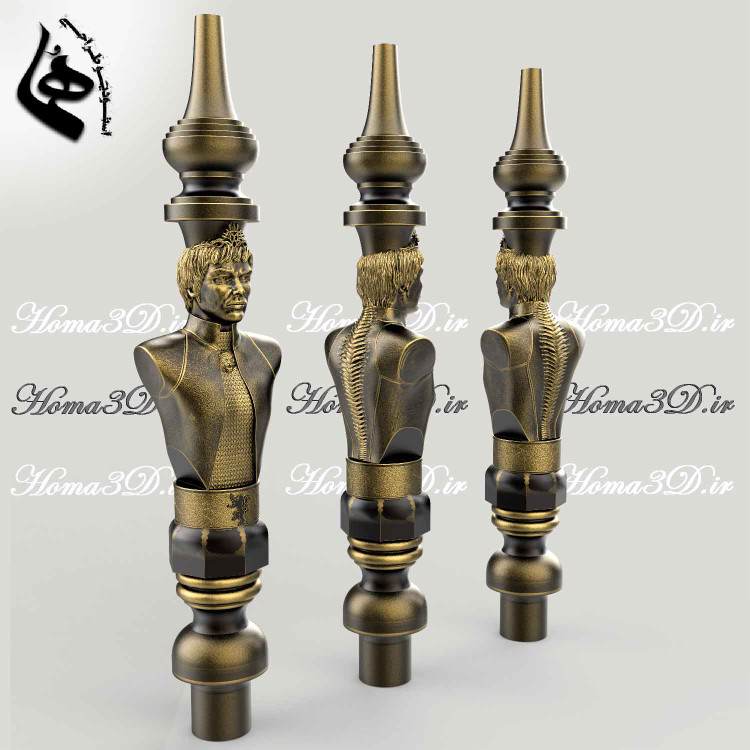 خرید مدل سهبعدی قلیون با طراحی نیمتنه شخصیتهای معروف,طراحی3بعدی قلیون