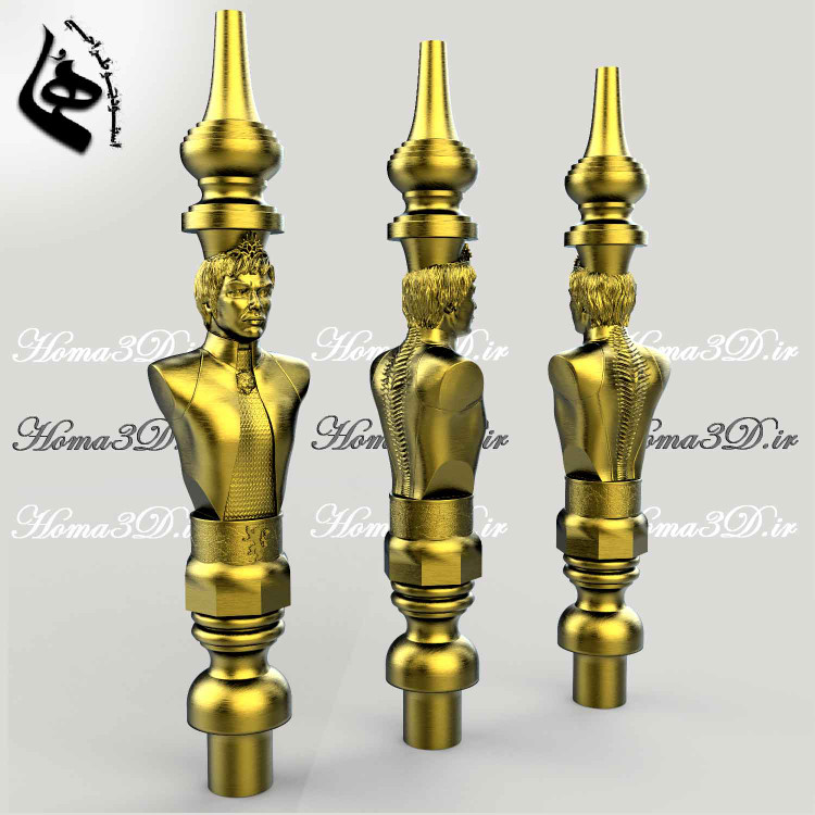 خرید مدل سهبعدی قلیون با طراحی نیمتنه شخصیتهای معروف,طراحی3بعدی قلیون