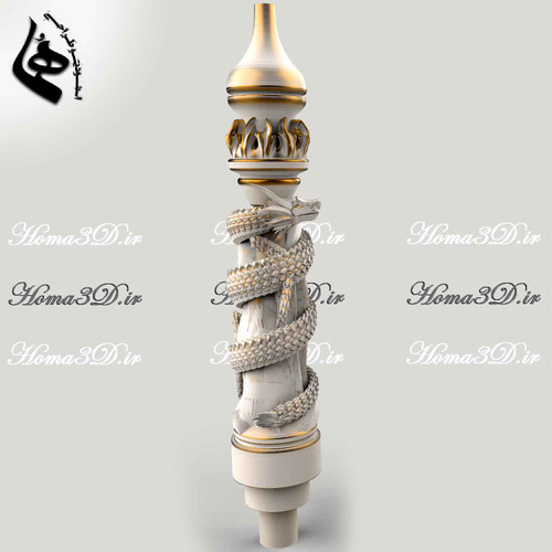 دانلود فایل قلیون مدل اژدها,دانلود فایل STL قلیون اژدها,طراحی3بعدی قلیون,cnc