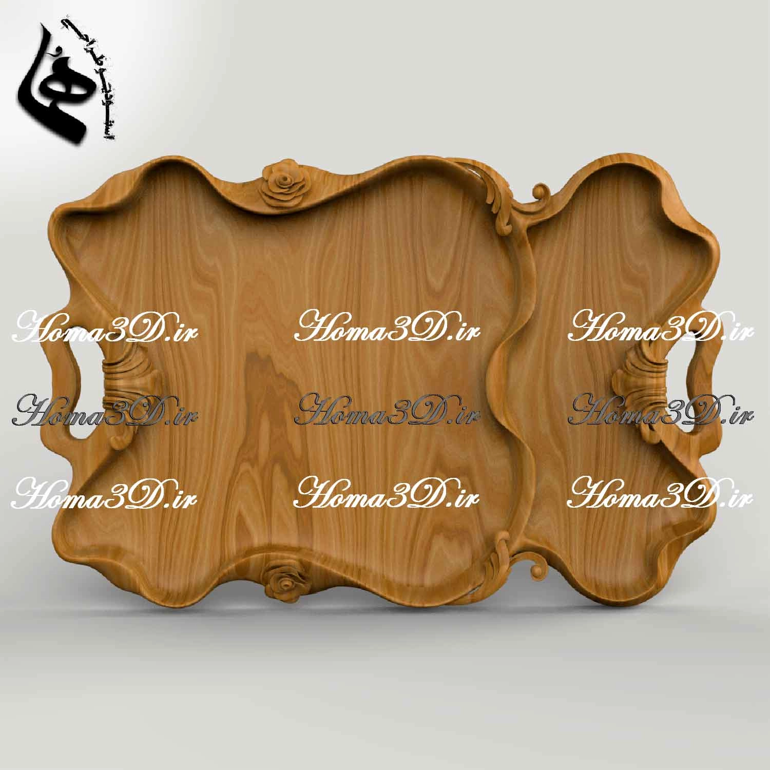 طراحی و تولید سینی چوبی منبتی فرم‌دار مهندسی با CNC چوب – هنر دقیق با تکنولوژی پیشرفته