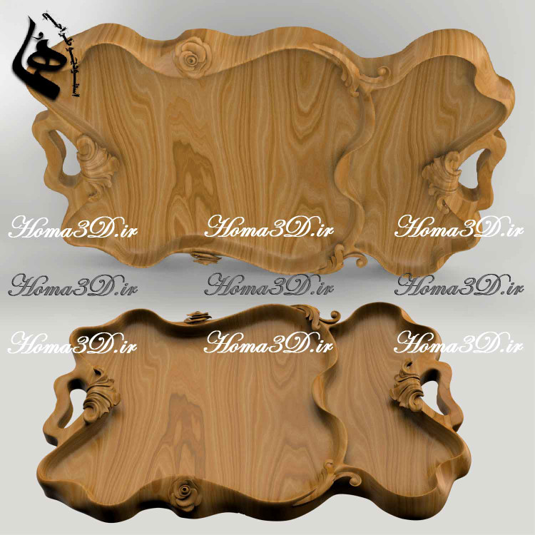 طراحی و تولید سینی چوبی منبتی فرمدار مهندسی با CNC چوب – هنر دقیق با تکنولوژی پیشرفته