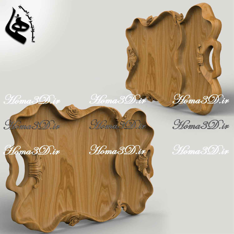 طراحی و تولید سینی چوبی منبتی فرمدار مهندسی با CNC چوب – هنر دقیق با تکنولوژی پیشرفته