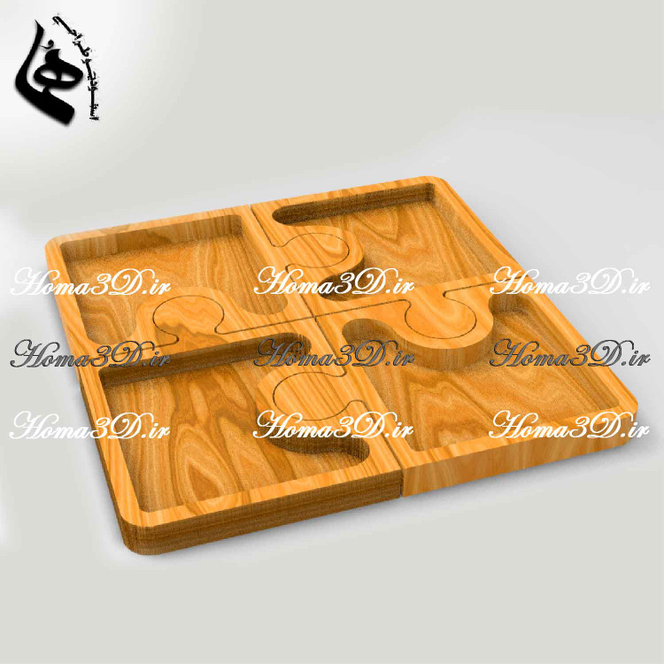 مدل پازلی آجیلخوری چوبی | طراحی مهندسی، اجرای دقیق با CNC، خرید آسان فایل STL