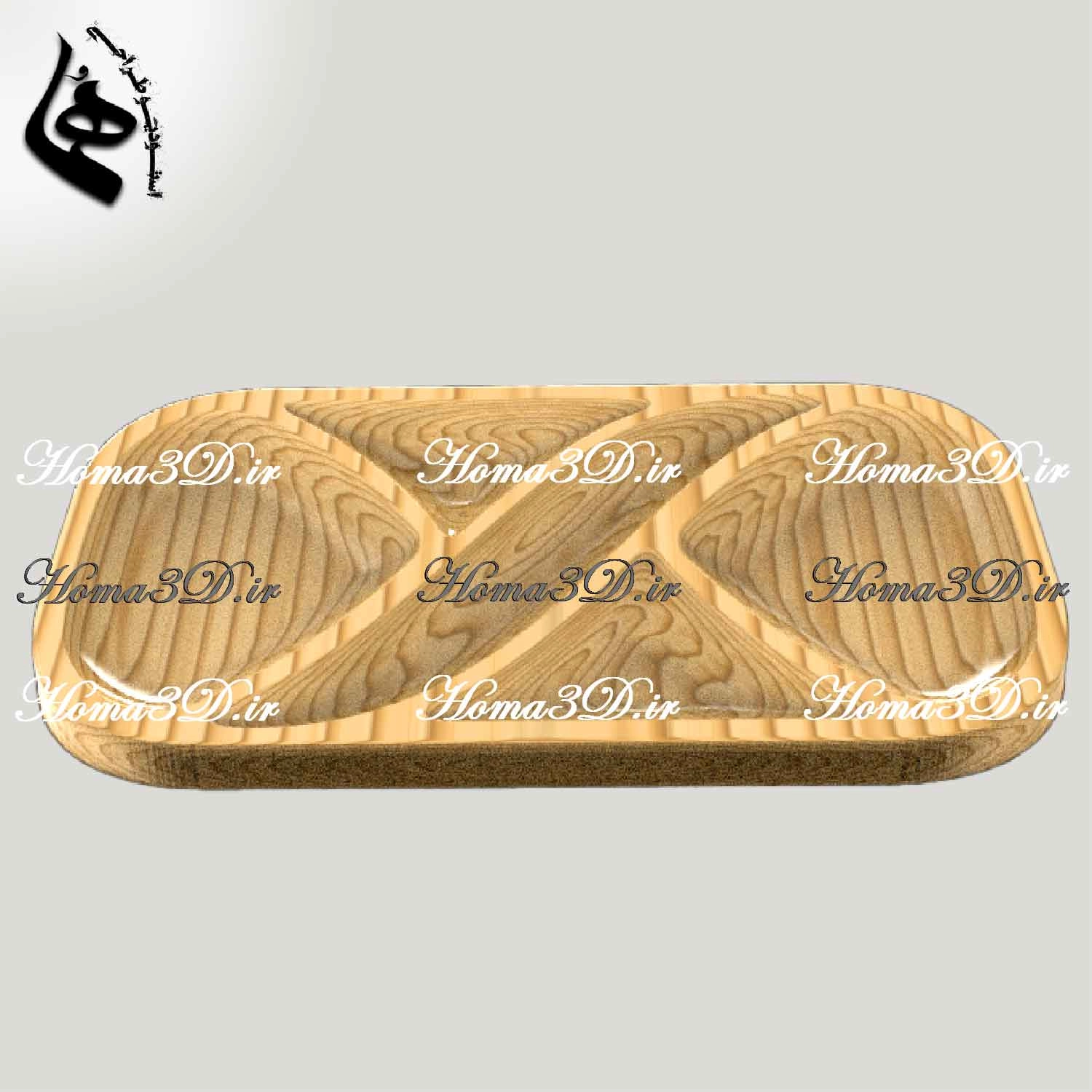 آجیل‌خوری بیضی‌شکل چوبی | طراحی مهندسی، انحنای هنرمندانه، اجرا با CNC