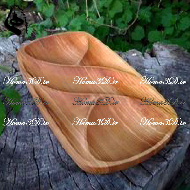 آجیلخوری بیضیشکل چوبی | طراحی مهندسی، انحنای هنرمندانه، اجرا با CNC