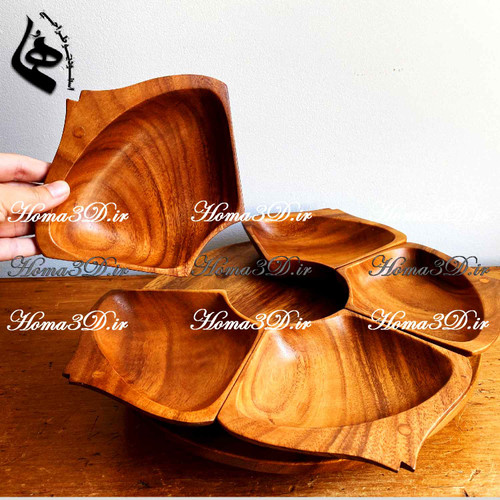 آجیلخوری چوبی طرح ماهی – ۴ تکه پازلی برای سلیقههای خاص