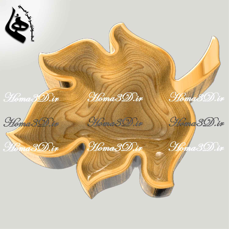 اردوخوری چوبی طرح برگ انگور | خرید فایل 3بعدی STL مخصوص تولید با CNC