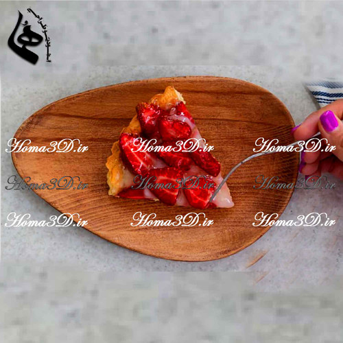 بشقاب چوبی بیضی شکل در سه سایز | طراحی ۳بعدی و تولید با CNC چوب