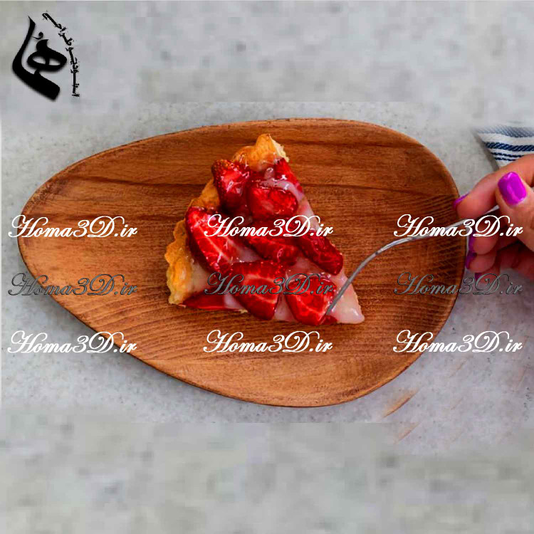 بشقاب چوبی بیضی شکل در سه سایز | طراحی ۳بعدی و تولید با CNC چوب