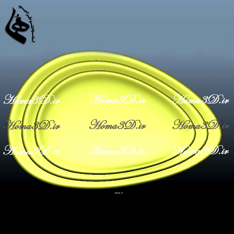 بشقاب چوبی بیضی شکل در سه سایز | طراحی ۳بعدی و تولید با CNC چوب