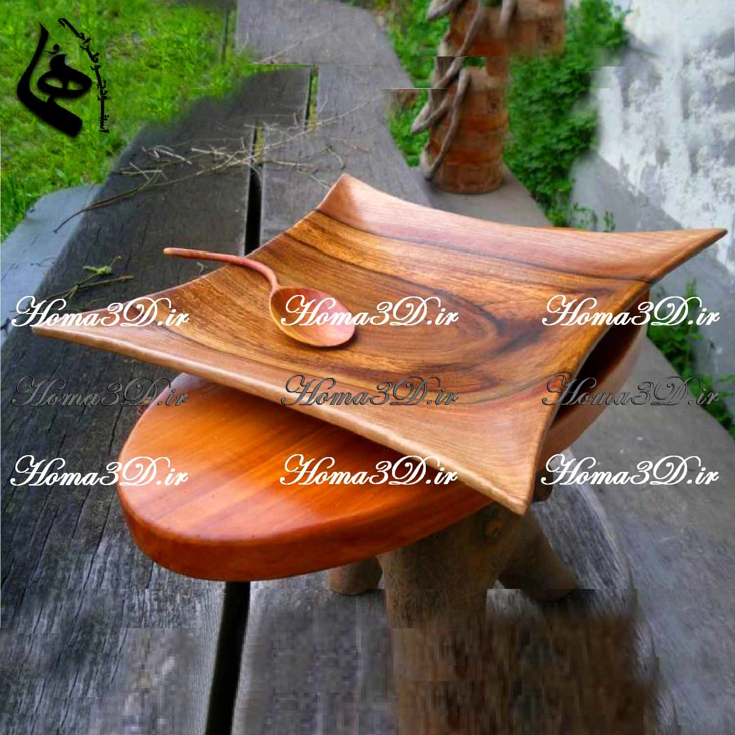بشقاب چوبی با طراحی فریم‌دار زیبا | ظرافت در طراحی تا اجرای حرفه‌ای با CNC چوب