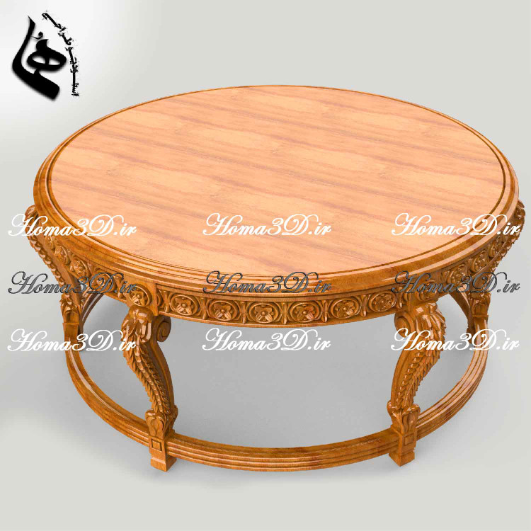 طراحی3بعدی میز، تولید میز با چوب و CNC، شامل فایلهای STL و DXF، قابل دانلود سریع از سایت هما. مناسب نجاری حرفهای و پروژههای دکوراسیون
