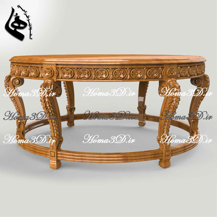 طراحی3بعدی میز، تولید میز با چوب و CNC، شامل فایلهای STL و DXF، قابل دانلود سریع از سایت هما. مناسب نجاری حرفهای و پروژههای دکوراسیون