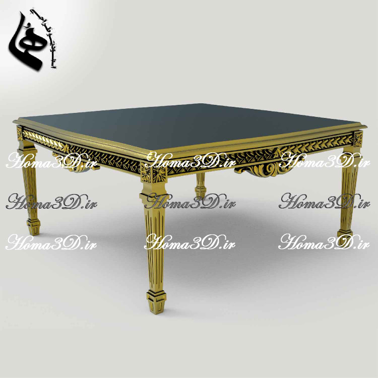 خرید فایل طراحی3بعدی میز جلو مبلی چوبی 4پایه ظریف با خروجی STL و قالبهای برش JPG,EPS,DXF برای سی ان سی؛ مناسب تولید دقیق و بدون نقص با پشتیبانی هما.