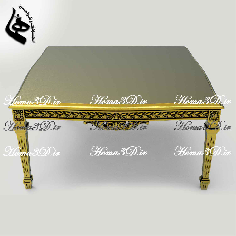 خرید فایل طراحی3بعدی میز جلو مبلی چوبی 4پایه ظریف با خروجی STL و قالبهای برش JPG,EPS,DXF برای سی ان سی؛ مناسب تولید دقیق و بدون نقص با پشتیبانی هما.