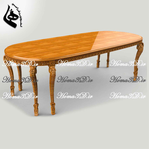 یز ناهارخوری ۸ پایه تمام منبت با طراحی3بعدی مهندسی در نرمافزارهایی مثل بلندر، مایا و ارتکم؛ خروجی STL و فایل قالب برش با دانلود سریع.