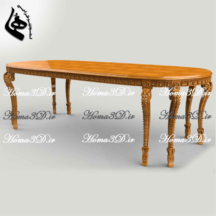 یز ناهارخوری ۸ پایه تمام منبت با طراحی3بعدی مهندسی در نرمافزارهایی مثل بلندر، مایا و ارتکم؛ خروجی STL و فایل قالب برش با دانلود سریع.