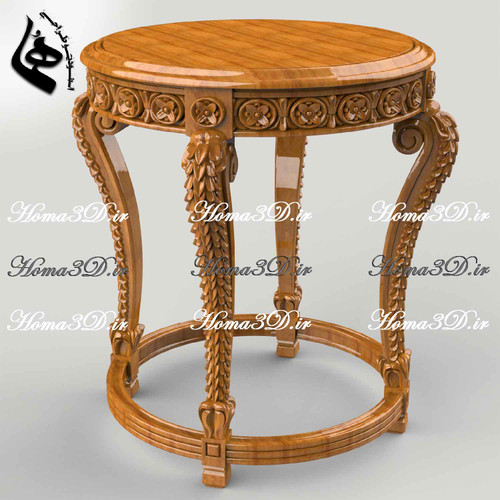 میز عسلی گرد منبتی طراحیشده با نرم افزار مهندسی طراحی3بعدی مثل مایا، بلندر، جئومجیک و ارت کم؛ مناسب تولید سیانسی و ست کامل پذیرایی