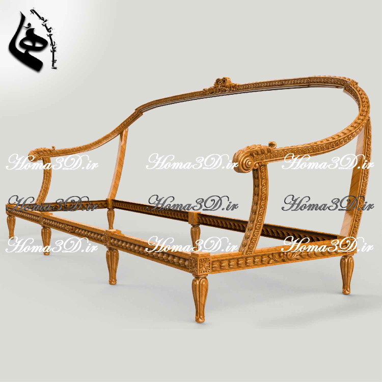 کاناپه پاپیونی لگنی؛ قالب اصلی طراحی سهبعدی برای تولید نجاری حرفهای