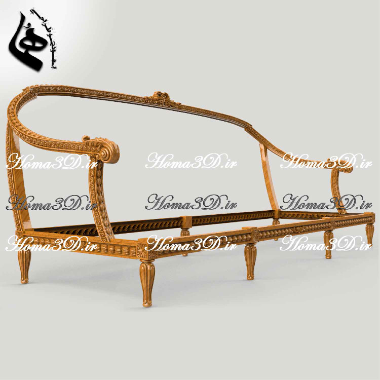 کاناپه پاپیونی لگنی؛ قالب اصلی طراحی سهبعدی برای تولید نجاری حرفهای
