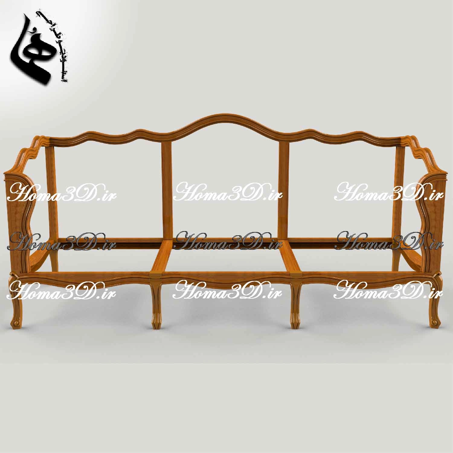 طراحی سه‌بعدی کاناپه مبل و صندلی ابزاری فرانسوی بدون منبت، مناسب CNC، با خروجی STL، قالب برش DXF, EPS، محصول برند هما، دانلود فوری و اجرای دقیق.