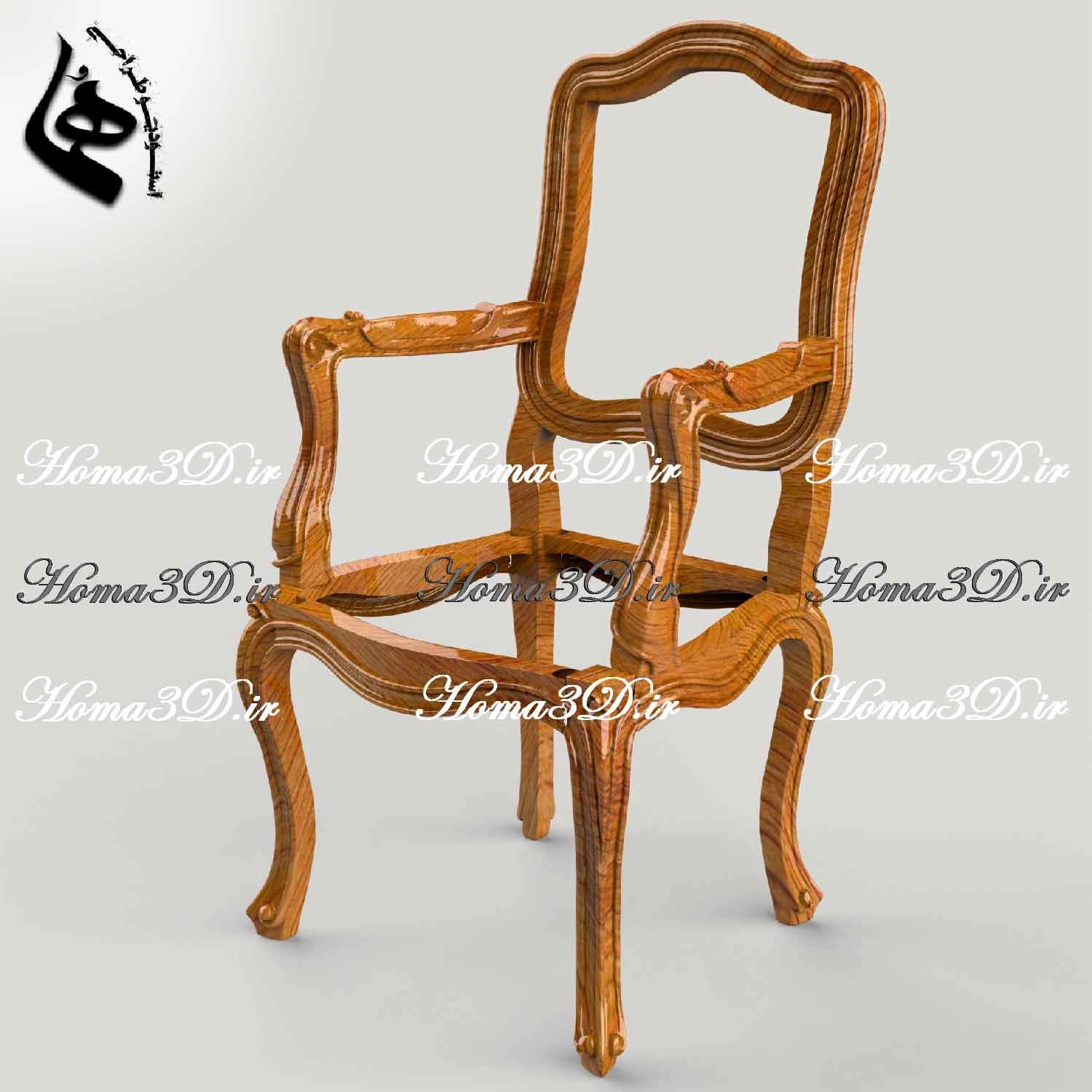 طراحی سه‌بعدی کاناپه مبل و صندلی ابزاری فرانسوی بدون منبت، مناسب CNC، با خروجی STL، قالب برش DXF, EPS، محصول برند هما، دانلود فوری و اجرای دقیق.