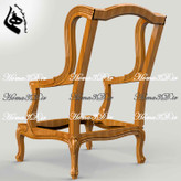 مبل کوئین فرانسوی ابزاری بدون منبت، طراحی ۳بعدی دقیق با خروجی STL، قالب برش DXF و EPS، مناسب اجرا با CNC، محصول برند هما، ساخت فرانسه.