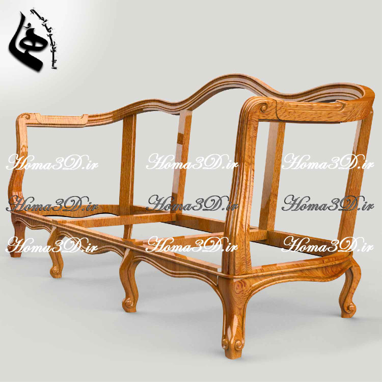 کاناپه ابزاری طراحی3بعدی مبل ابزاری کلاسیک فرانسوی مدل کویین استیل