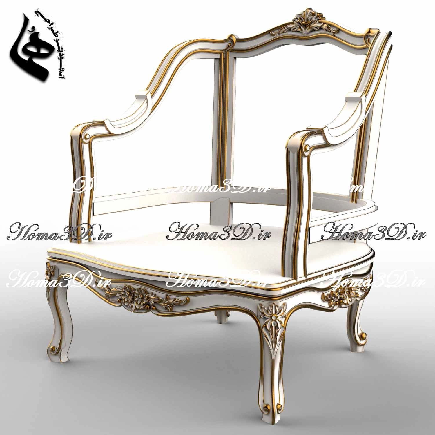 خرید طراحی سه‌بعدی مبل منبتی جدید مناسب CNC با فایل STL و قالب‌های برش DXF، EPS، JPG با کیفیت عالی از استودیو طراحی هما.
