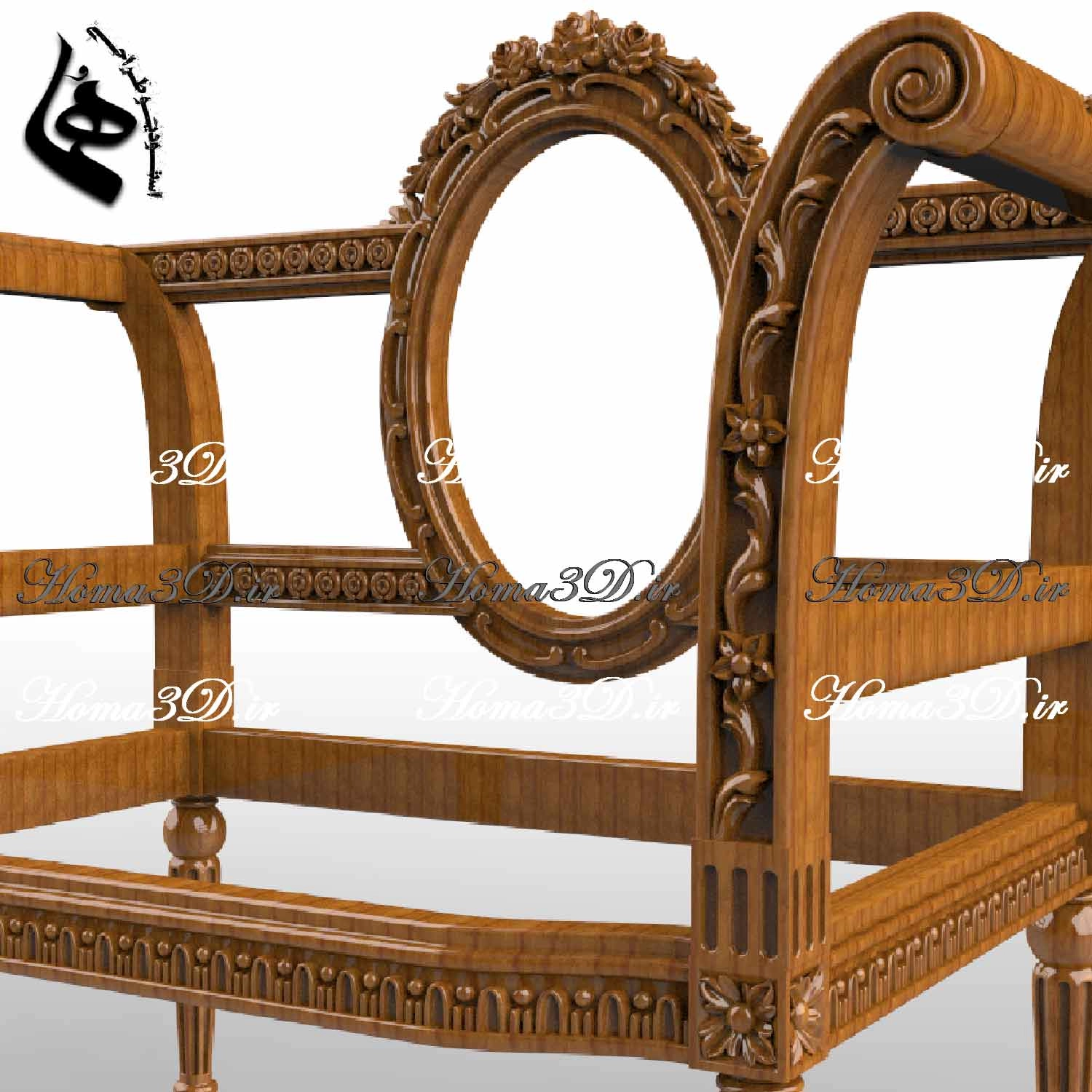 خرید مدل سه‌بعدی مبل منبتی خاص با فرمت STL و قالب‌های برش DXF و EPS برای اجرای دقیق با CNC چوب از استودیو طراحی هما با دانلود فوری.