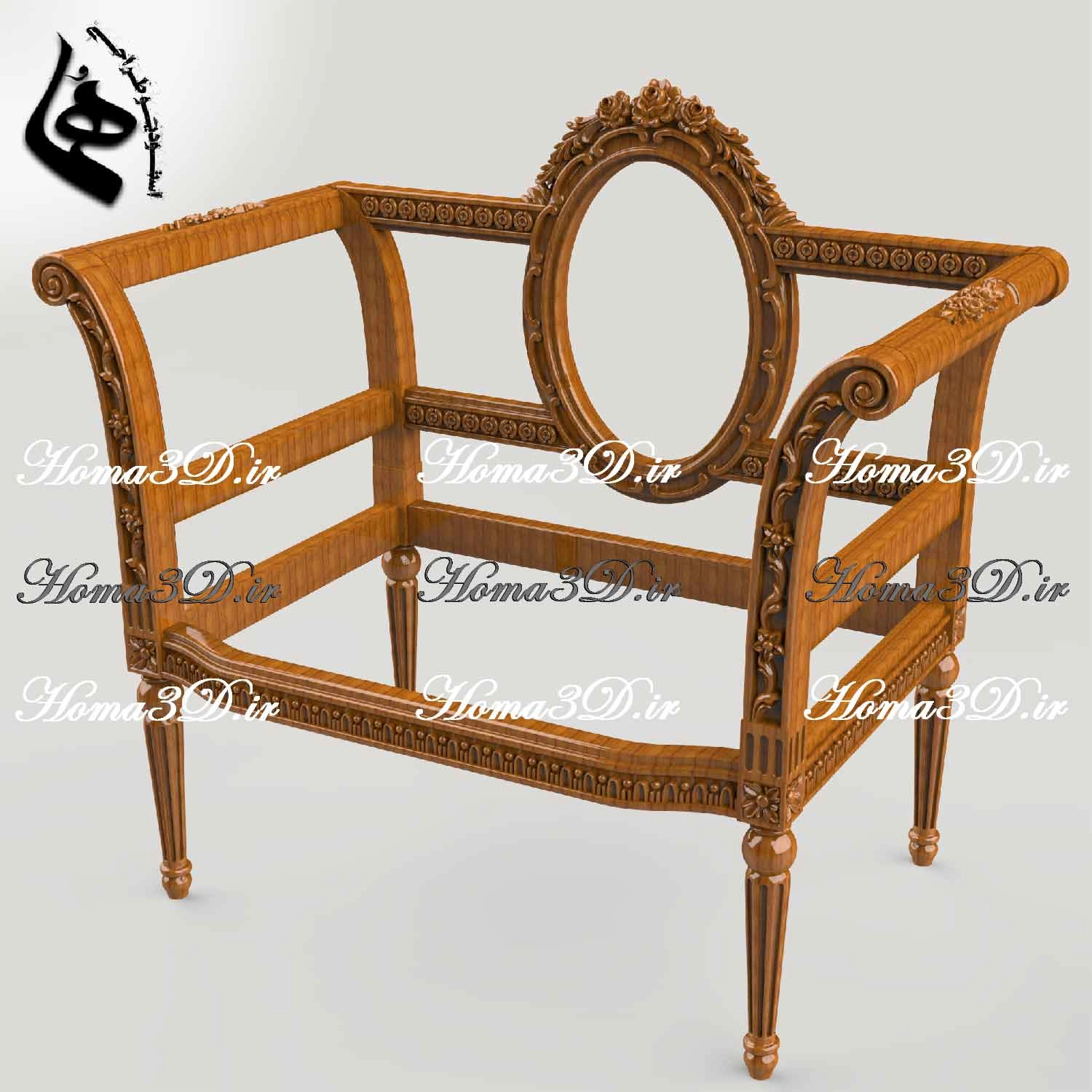 خرید مدل سه‌بعدی مبل منبتی خاص با فرمت STL و قالب‌های برش DXF و EPS برای اجرای دقیق با CNC چوب از استودیو طراحی هما با دانلود فوری.