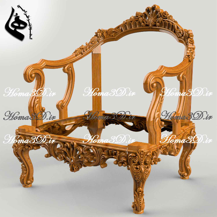 مدل سهبعدی مبل منبتی لوکس با فایل STL، قالبهای DXF و EPS برای اجرای دقیق با CNC چوب. ساخت از طراحان اصلی، دانلود فوری، محصولی از ایتالیا.