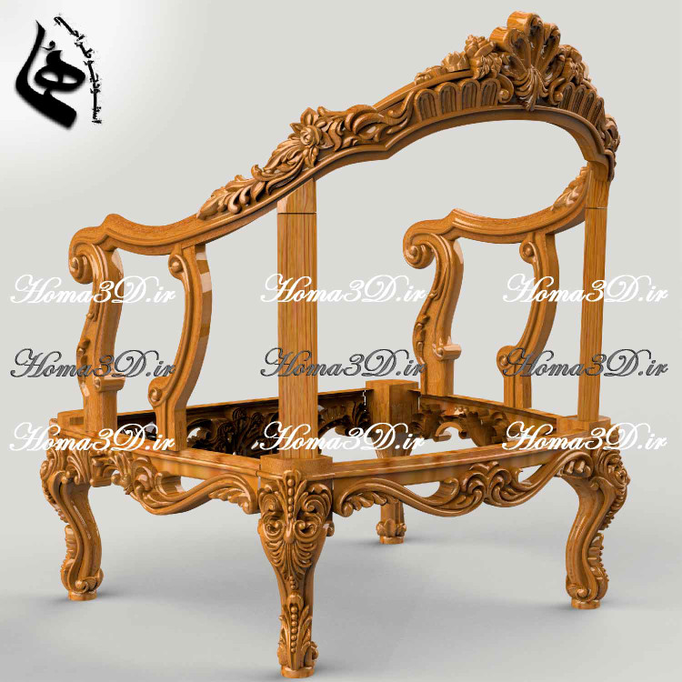 مدل سهبعدی مبل منبتی لوکس با فایل STL، قالبهای DXF و EPS برای اجرای دقیق با CNC چوب. ساخت از طراحان اصلی، دانلود فوری، محصولی از ایتالیا.