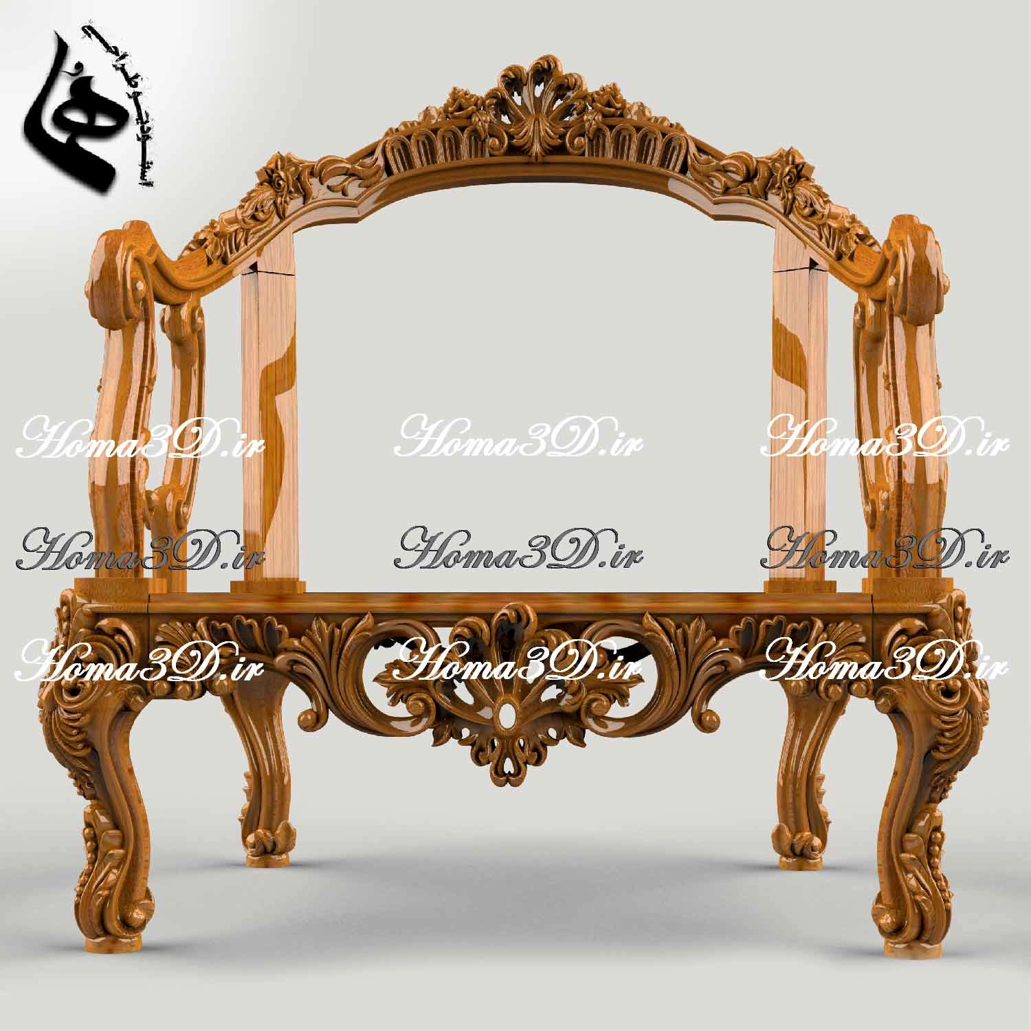 مدل سه‌بعدی مبل منبتی لوکس با فایل STL، قالب‌های DXF و EPS برای اجرای دقیق با CNC چوب. ساخت از طراحان اصلی، دانلود فوری، محصولی از ایتالیا.