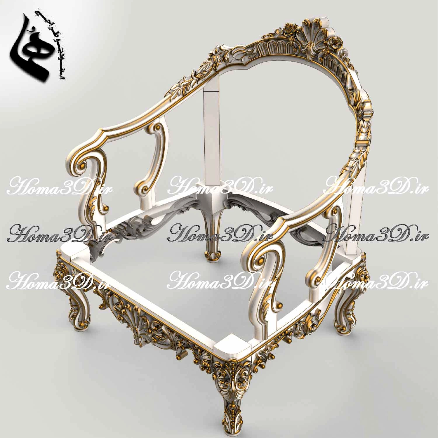مدل سه‌بعدی مبل منبتی لوکس با فایل STL، قالب‌های DXF و EPS برای اجرای دقیق با CNC چوب. ساخت از طراحان اصلی، دانلود فوری، محصولی از ایتالیا.