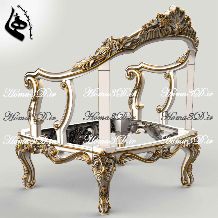 مدل سهبعدی مبل منبتی لوکس با فایل STL، قالبهای DXF و EPS برای اجرای دقیق با CNC چوب. ساخت از طراحان اصلی، دانلود فوری، محصولی از ایتالیا.