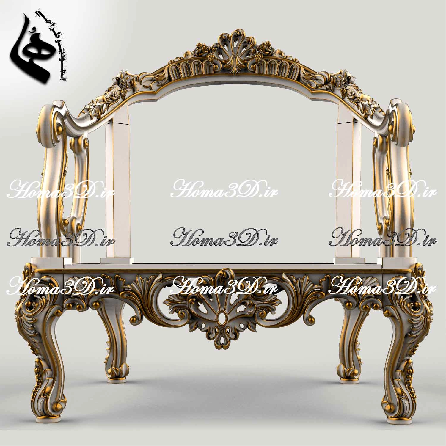 مدل سه‌بعدی مبل منبتی لوکس با فایل STL، قالب‌های DXF و EPS برای اجرای دقیق با CNC چوب. ساخت از طراحان اصلی، دانلود فوری، محصولی از ایتالیا.